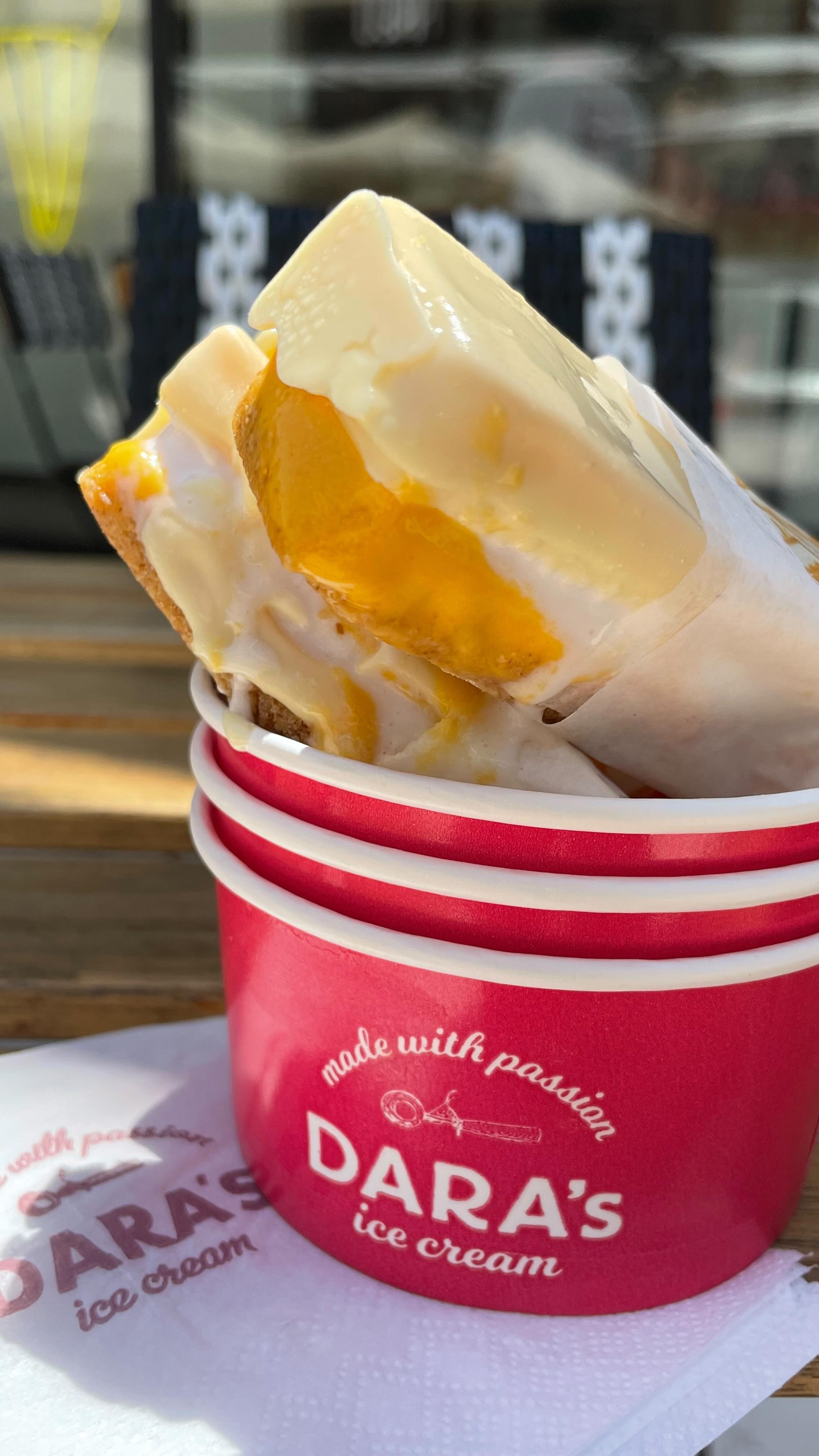 Mango dessert in a Dara's cup