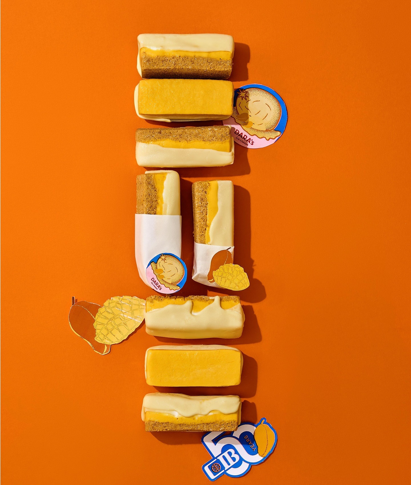 Mango ice cream sandwiches